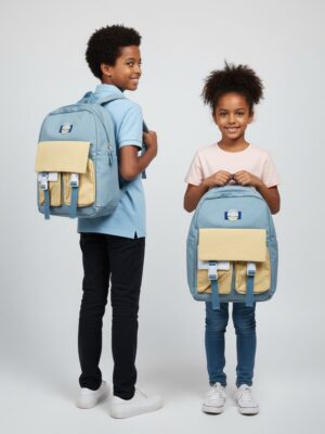 Voyage Explorer Pastel Adventure Backpack (Sky Blue & Yellow)