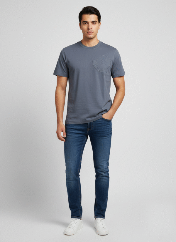 Embossed Circle Logo Tee (Slate Grey)